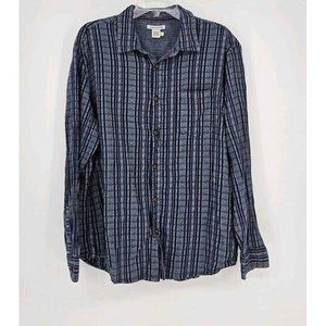 Carbon 2 Cobalt Multicolor Plaid Long Sleeve Button Front Shirt Size Large